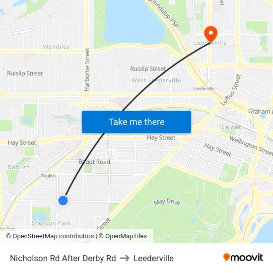 Nicholson Rd After Derby Rd to Leederville map