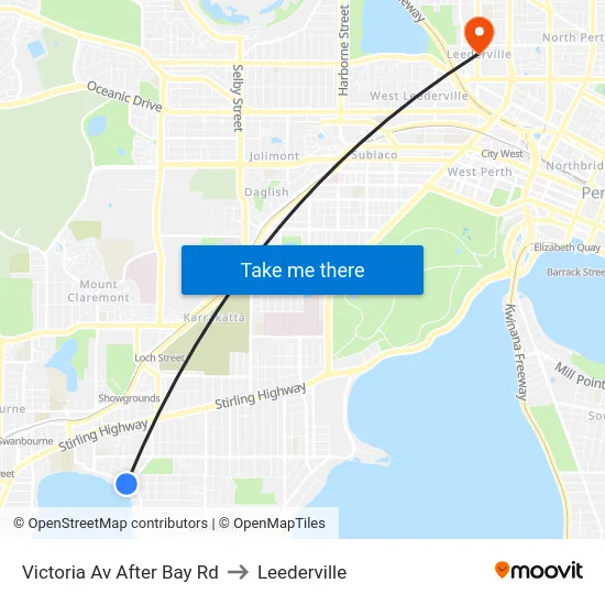 Victoria Av After Bay Rd to Leederville map