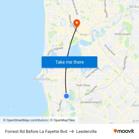 Forrest Rd Before La Fayette Bvd to Leederville map