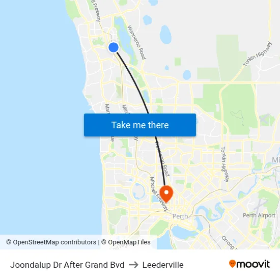 Joondalup Dr After Grand Bvd to Leederville map
