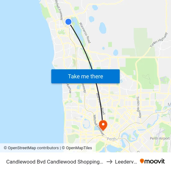 Candlewood Bvd Candlewood Shopping Centre to Leederville map
