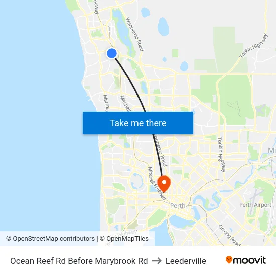Ocean Reef Rd Before Marybrook Rd to Leederville map