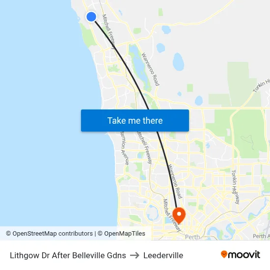 Lithgow Dr After Belleville Gdns to Leederville map