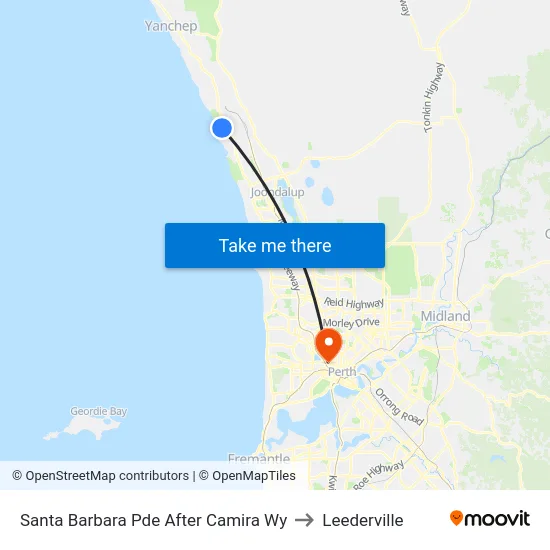 Santa Barbara Pde After Camira Wy to Leederville map