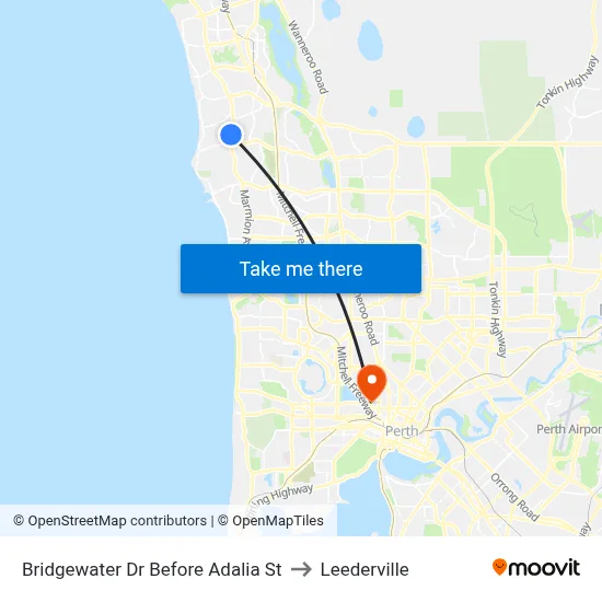 Bridgewater Dr Before Adalia St to Leederville map