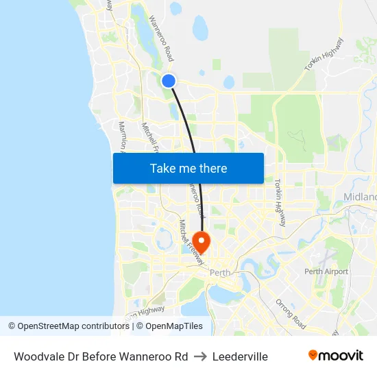 Woodvale Dr Before Wanneroo Rd to Leederville map