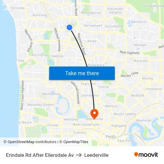 Erindale Rd After Ellersdale Av to Leederville map