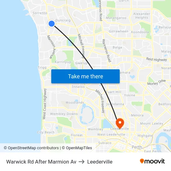 Warwick Rd After Marmion Av to Leederville map