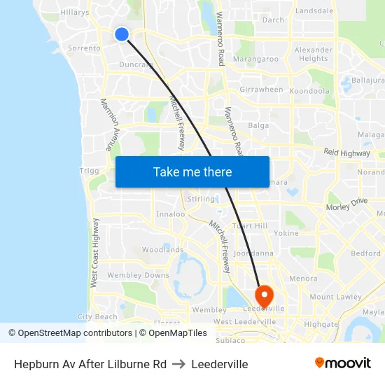 Hepburn Av After Lilburne Rd to Leederville map