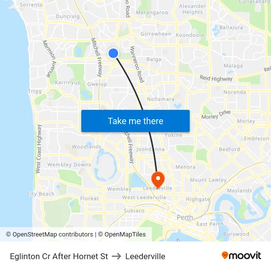 Eglinton Cr After Hornet St to Leederville map