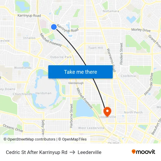 Cedric St After Karrinyup Rd to Leederville map