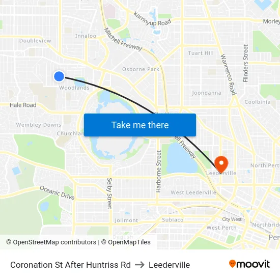 Coronation St After Huntriss Rd to Leederville map