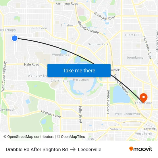 Drabble Rd After Brighton Rd to Leederville map