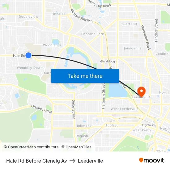 Hale Rd Before Glenelg Av to Leederville map