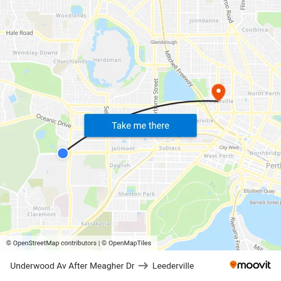 Underwood Av After Meagher Dr to Leederville map
