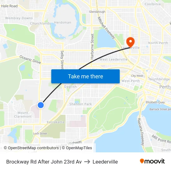 Brockway Rd After John 23rd Av to Leederville map