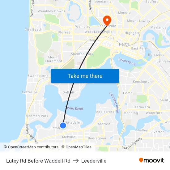 Lutey Rd Before Waddell Rd to Leederville map