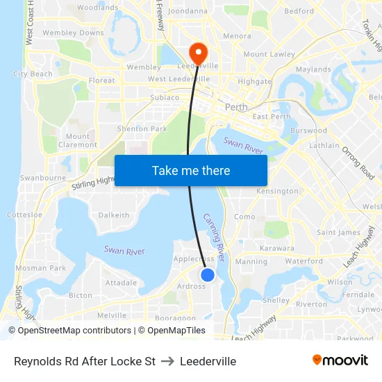 Reynolds Rd After Locke St to Leederville map