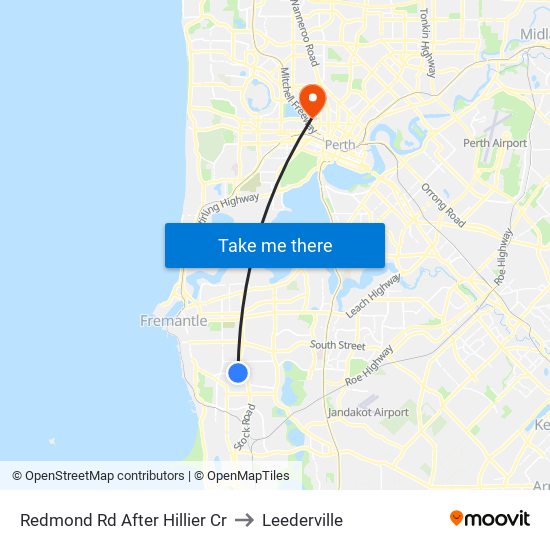 Redmond Rd After Hillier Cr to Leederville map