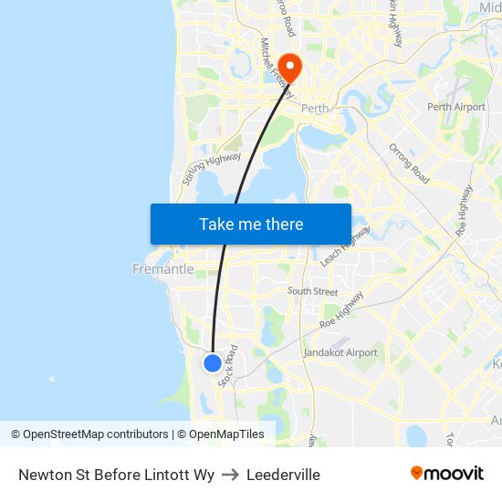 Newton St Before Lintott Wy to Leederville map