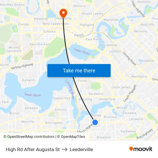 High Rd After Augusta St to Leederville map