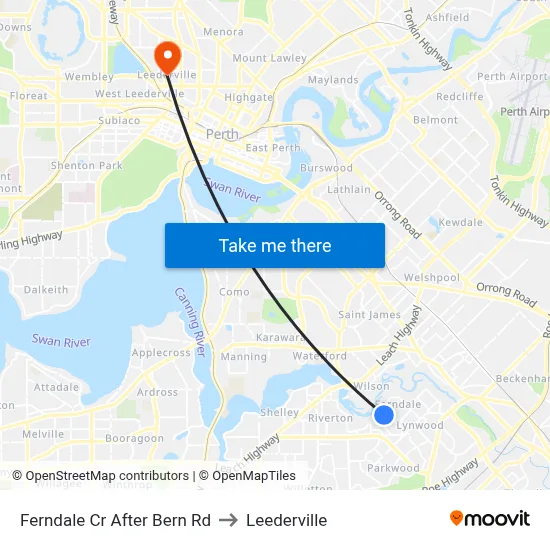 Ferndale Cr After Bern Rd to Leederville map