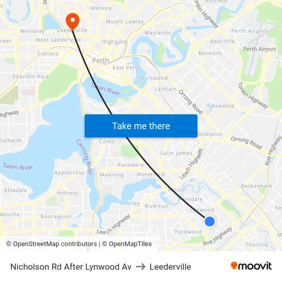 Nicholson Rd After Lynwood Av to Leederville map