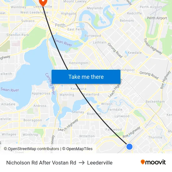 Nicholson Rd After Vostan Rd to Leederville map