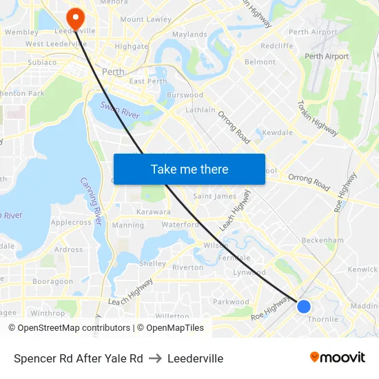 Spencer Rd After Yale Rd to Leederville map