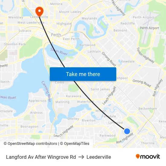 Langford Av After Wingrove Rd to Leederville map