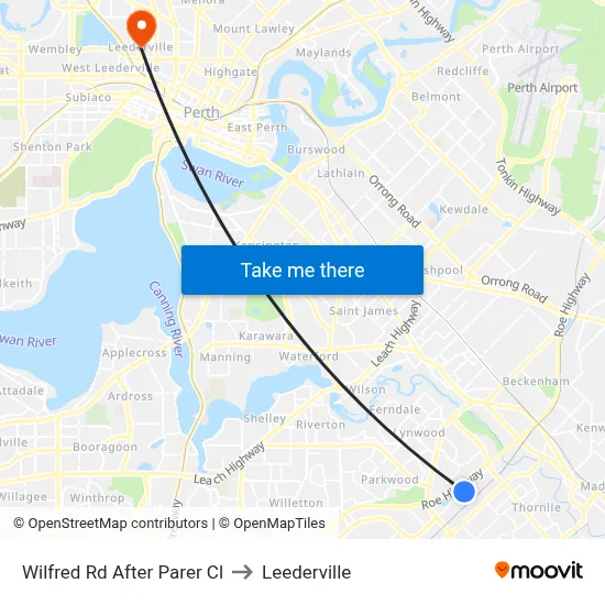 Wilfred Rd After Parer Cl to Leederville map