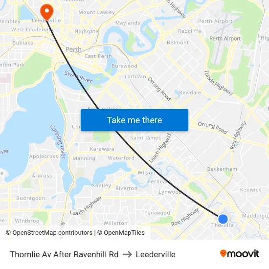 Thornlie Av After Ravenhill Rd to Leederville map