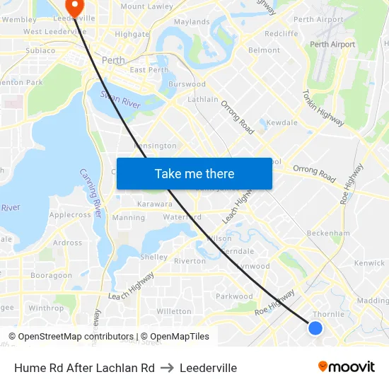 Hume Rd After Lachlan Rd to Leederville map