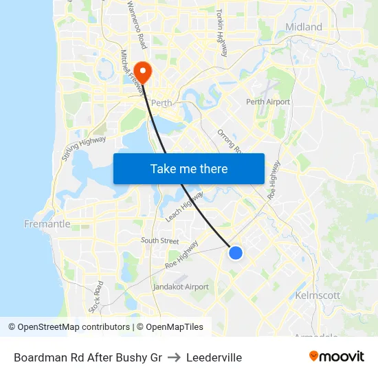 Boardman Rd After Bushy Gr to Leederville map