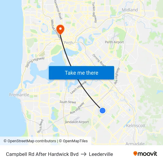 Campbell Rd After Hardwick Bvd to Leederville map