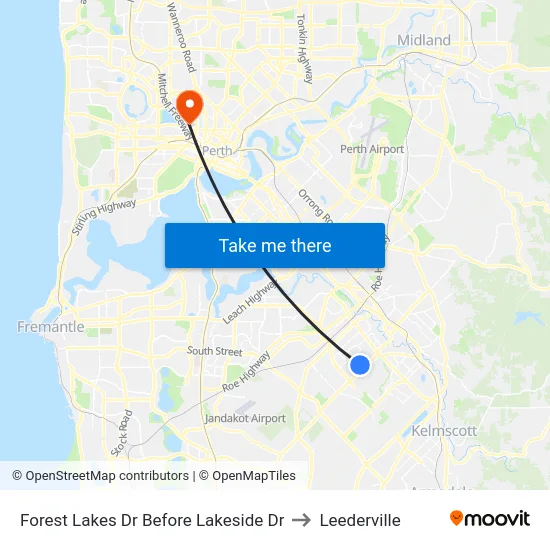 Forest Lakes Dr Before Lakeside Dr to Leederville map