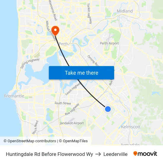 Huntingdale Rd Before Flowerwood Wy to Leederville map