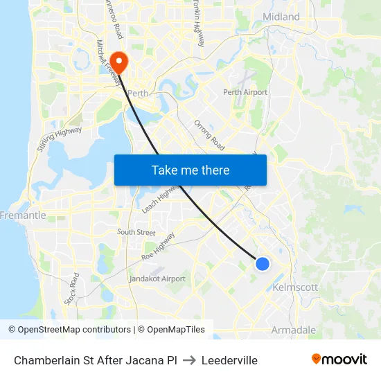 Chamberlain St After Jacana Pl to Leederville map