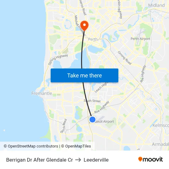 Berrigan Dr After Glendale Cr to Leederville map