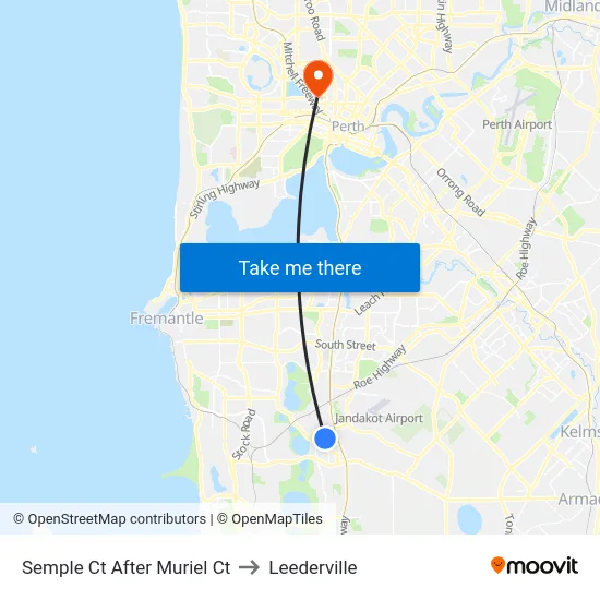 Semple Ct After Muriel Ct to Leederville map