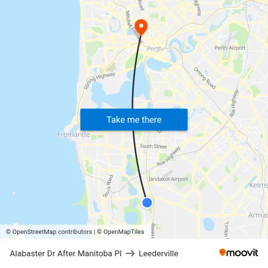 Alabaster Dr After Manitoba Pl to Leederville map