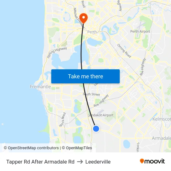 Tapper Rd After Armadale Rd to Leederville map