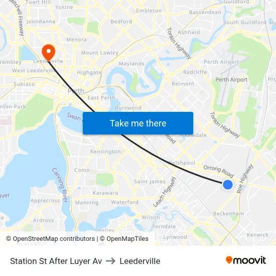 Station St After Luyer Av to Leederville map
