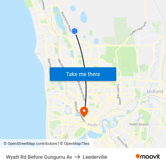 Wyatt Rd Before Gungurru Av to Leederville map