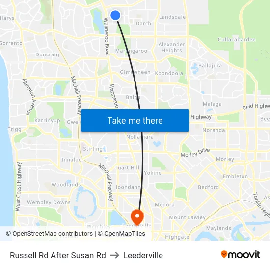 Russell Rd After Susan Rd to Leederville map