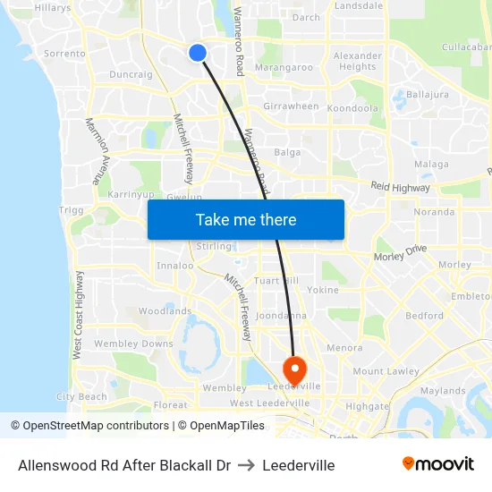 Allenswood Rd After Blackall Dr to Leederville map
