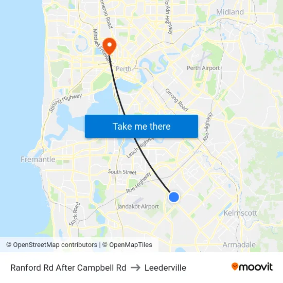 Ranford Rd After Campbell Rd to Leederville map
