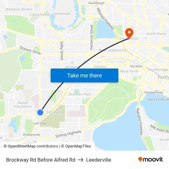 Brockway Rd Before Alfred Rd to Leederville map