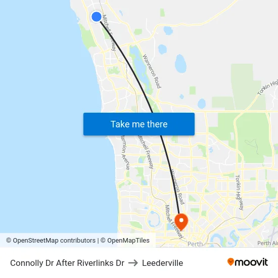 Connolly Dr After Riverlinks Dr to Leederville map