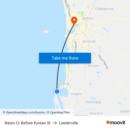 Baloo Cr Before Kyrean St to Leederville map